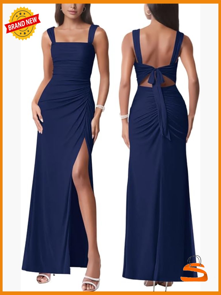 Sleeveless Mesh Maxi Dress With Tie Back
